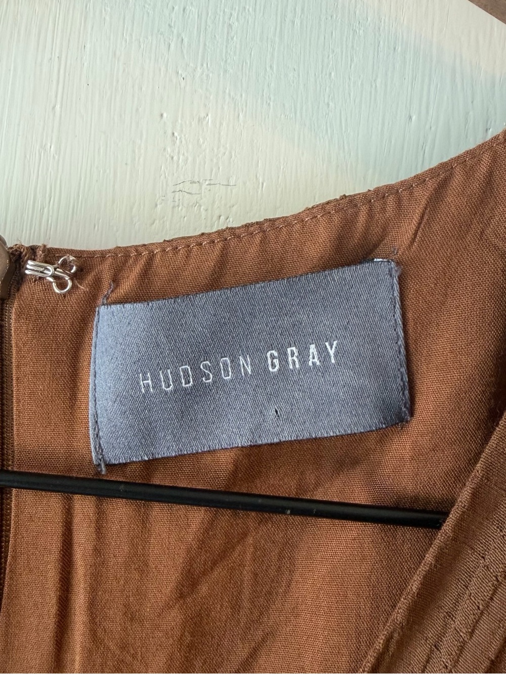 NWT Hudson Gray/Dress-Up Chocolate Brown Asymmetrical Dress, Waist Tie, Size S - Picture 3 of 8